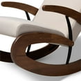 thumbnail image 4 of Baxton Studio Kaira Fabric and Wood Rocking Chair with Ottoman in Beige, 4 of 8
