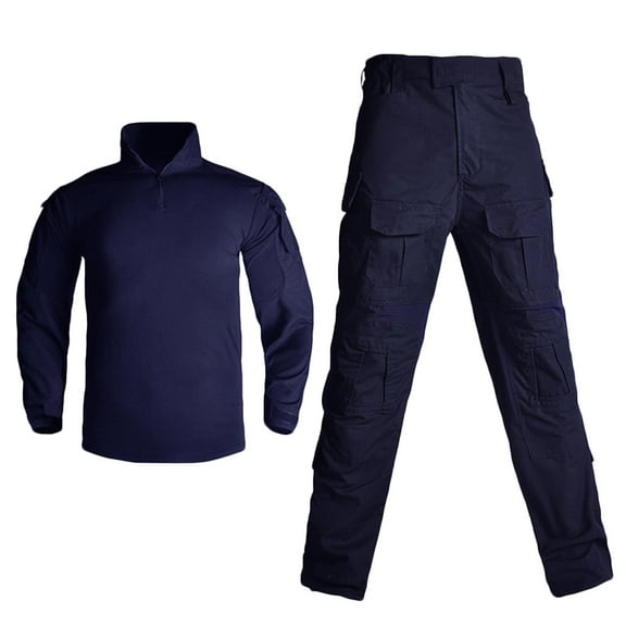 Xzbqbs Mens Tactical Suits 2 Piece Outdoor Training Hiking Workwear Suits for Men Quarter Zip Long Sleeve Shirt and Waterproof Pants