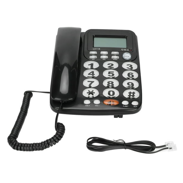 Teléfono de escritorio Identificador de llamadas Botones grandes Pantalla inclinable Teléfono fijo con cable para habitaciones de hotel de oficina en casa