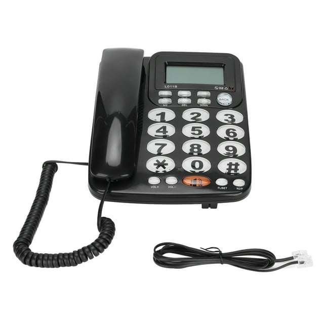 Teléfono de escritorio con identificador de llamadas, botones grandes, pantalla inclinable, teléfono fijo con cable para casa, oficina, habitaciones de hotel