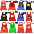 thumbnail image 3 of Assorted Superhero Capes, Superheros Dress Up Costumes Role Play Hero Capes Wristband Masks Blinder Fit for Dress up and Holiday Halloween Costumes, 3 of 34