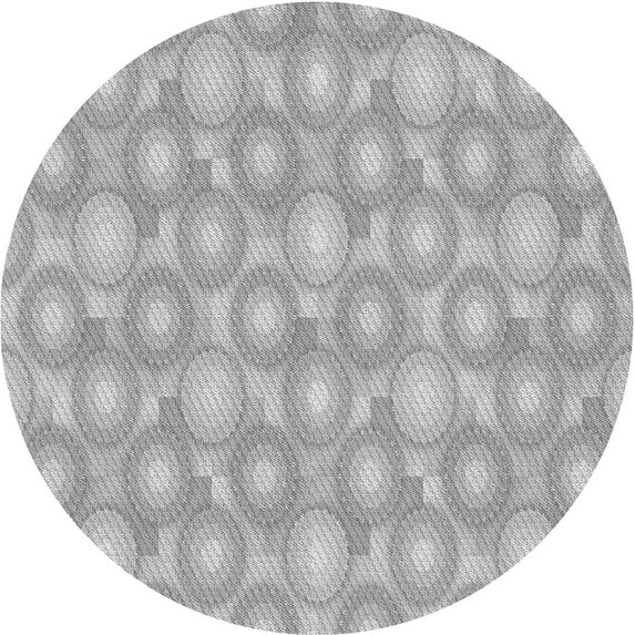 Ahgly Company Machine Washable Indoor Round Transitional Platinum Silver Gray Area Rugs, 3' Round