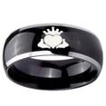 thumbnail image 2 of Tungsten Claddagh Design 8mm Glossy Black 2 Tone Dome Polished Edges Men Ring, 2 of 2