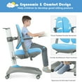 thumbnail image 6 of Gymax Kids Desk Study Chair Adjustable Height Depth w/ Sit-Brake Casters Blue, 6 of 10