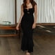thumbnail image 3 of Vestido Amoldeado Al Cuerpo Vestido ajustado para mujer Ahueca hacia fuera el vestido largo de verano Traje de vacaciones (Negro S) Kuymtek para Mujer Negro T XL, 3 of 6