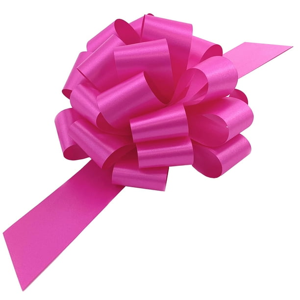 Envoltorio de regalo, etc. Juego de 6 lazos grandes de color rosa intenso de 23 cm de ancho