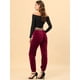 thumbnail image 4 of INSPIRE CHIC Pantalones Largos De Terciopelo Con Corazones De Cintura Elástica Alta Para Mujer Borgo?a XL, 4 of 5