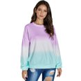 thumbnail image 1 of Women's Multicolor/Black/Blue/Purple Color Block Tie Dye Pullover Sweatshirt, 1 of 10