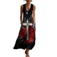 thumbnail image 3 of VBVC Women's Floral V-Neck Sleeveless Maxi Dress,Button Detail Loose Flowy Dress For Women,Ladies' Casual Patriotic Summer Sundress with Pockets,Multicolor,S-3XL, 3 of 8