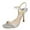 Silver, variant on FSJ Women Graceful Square Open Toe Sandals Pearl Studded Adjustable Buckle Ankle Strap Stiletto High Heel Slingback Wedding Shoes Size 8 Champagne Glitter