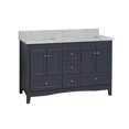 thumbnail image 5 of Abbey 60" Double Bathroom Vanity with Marine Gray Cabinet and Carrara Marble Top, 5 of 7