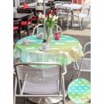 thumbnail image 4 of Easter Outdoor Tablecloth - 54 Inch Round Dining Table Cover, Spring Bunny Silhouette Blue Green Gradient Waterproof Outdoor Table Cloth with Umbrella Hole & Zipper for Picnic/Patio/Party, 4 of 7