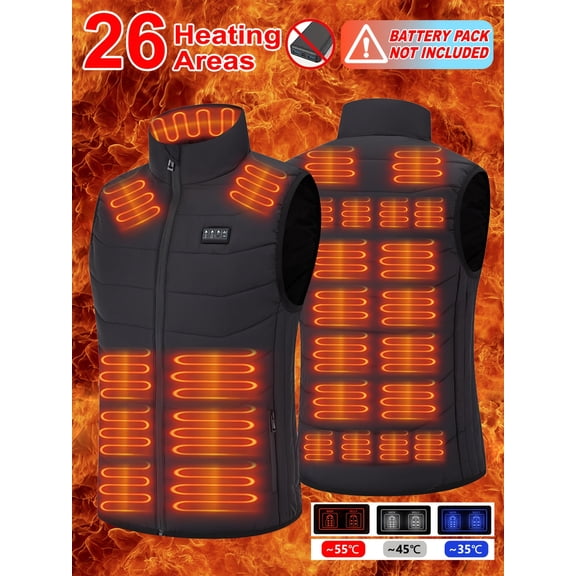 2025 Updated Version Two-touch 15Heat Zones LED Controller Heated Vest For Men & Women With Battery Pack