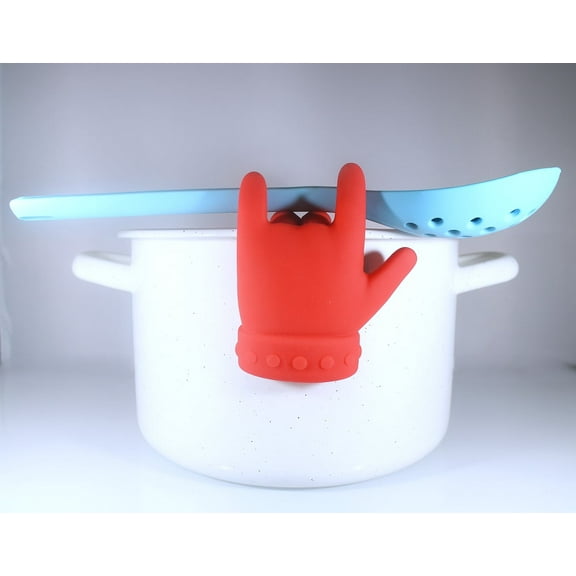 Hand Cooking Spoon Holder Steam Releaser Soft Silicone Spill-Proof Lid Lifter for Soup Pot Lid Stand Rack Heat-resistant for Kitchen Kitchen Resistant Decoration