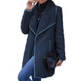 thumbnail image 4 of Txlixc Abrigo de lana femenino, chaqueta de manga larga con solapa de contraste, otoño e invierno Txlixc moda, 4 of 8