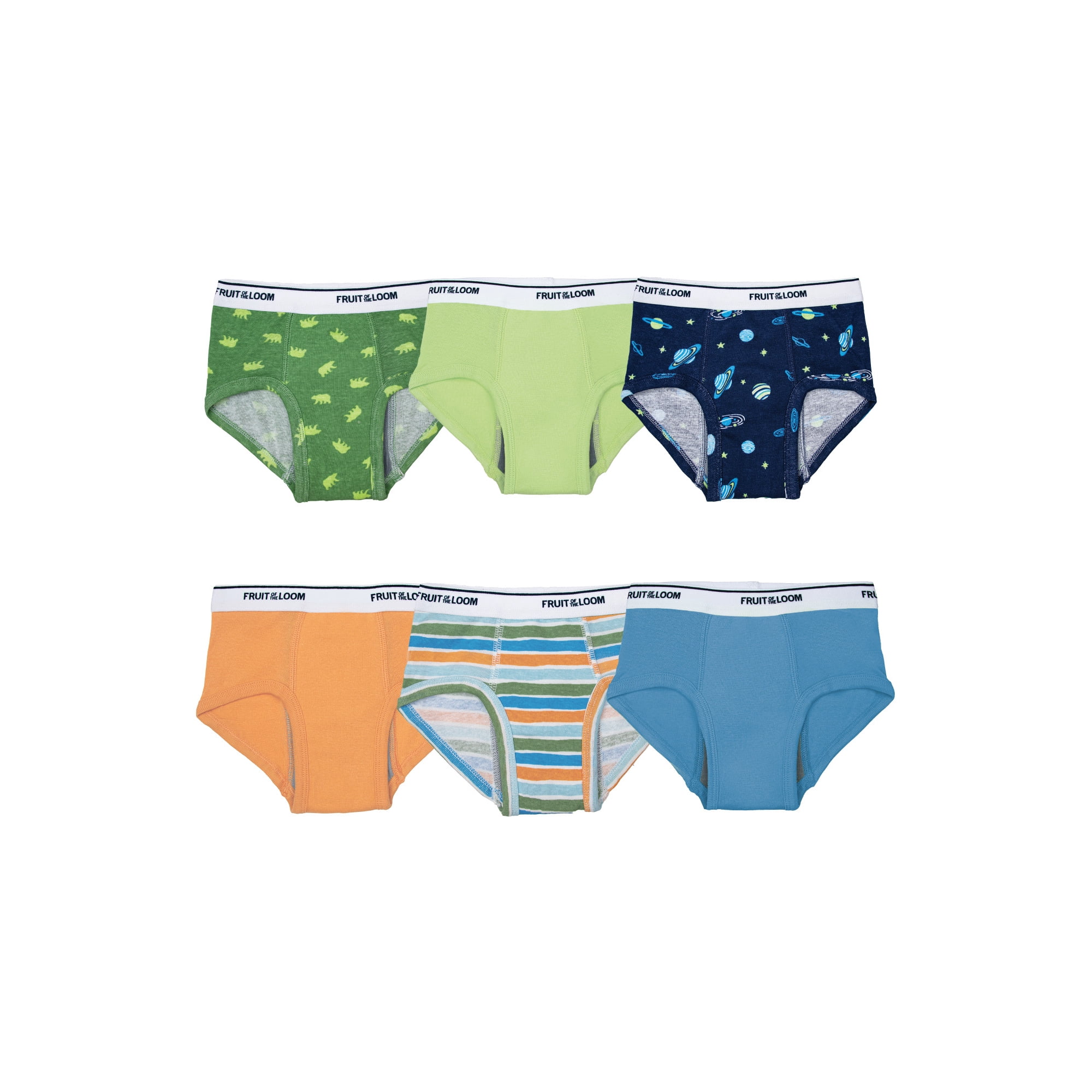 Fruit of the Loom Toddler Boy Potty Trainers Brief Underwear, 6 Pack, Sizes 2T-5T