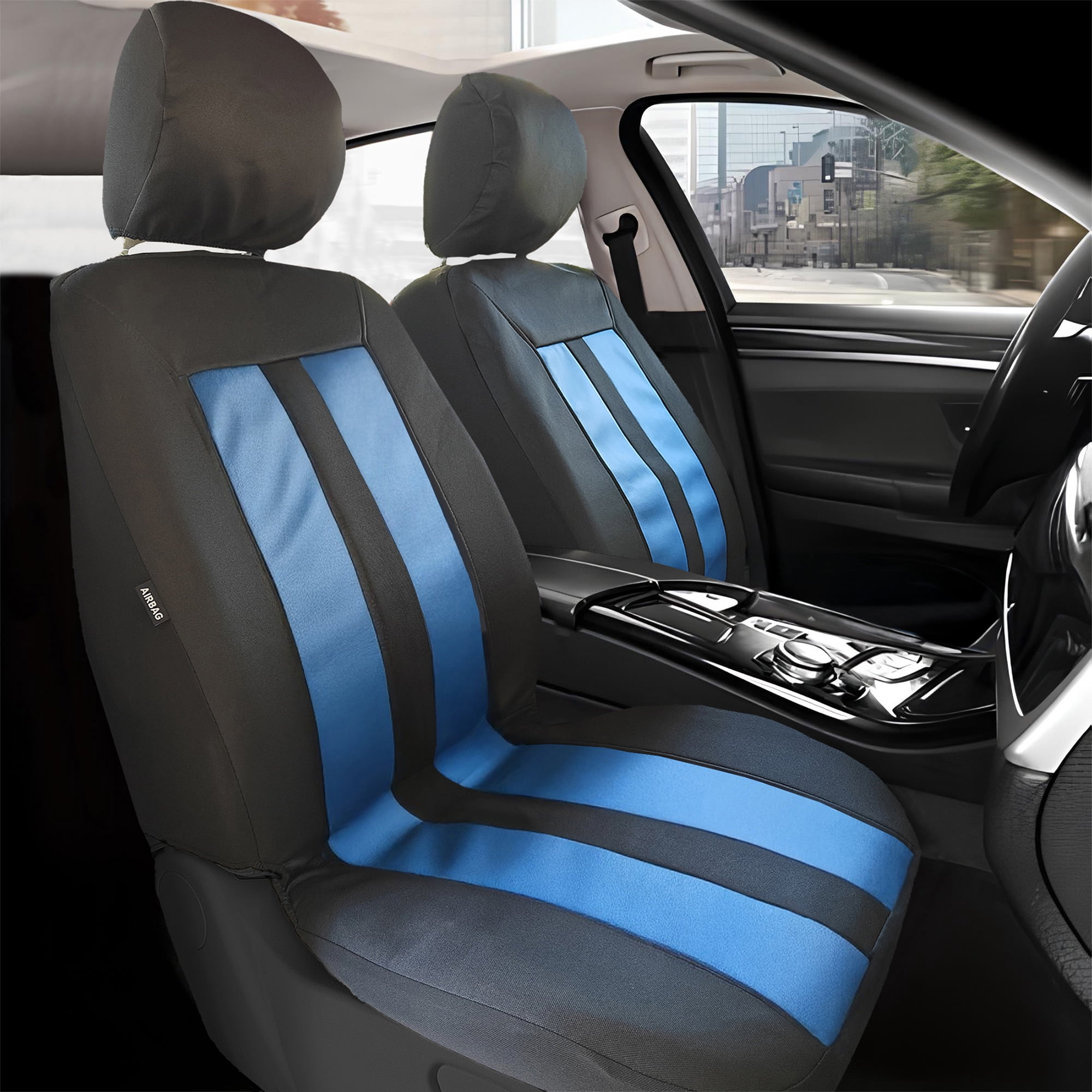 Auto Drive Nile Polyester Seat Cover 2-Pack, Airbag Safe, Fits Most Vehicles