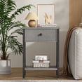thumbnail image 2 of VECELO Nightstands Set of 2, Industrial End Table with 1-Drawer & Storage Shelf, Small Bedside Table Organizer for Small Space, Side Table for Bedroom Living Room, Hemp Gray, 2 of 11