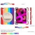 thumbnail image 4 of Dteck Case for iPad Air 4th Gen, Heavy Duty Hybrid Rugged Shockproof Kids-Friendly Case with Shoulder Strap, Handle Strap, Kickstand for iPad Air 10.9 inch 4th Gen 2020 Release, Rainbow, 4 of 9