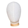 thumbnail image 3 of Manikin Head Costume Prop Model Display Holder, portátil, multipropósito, estable, modelo de cabeza de tela con base de madera para auriculares , pasador sin contacto Salvador soporte de la cabeza de la peluca, 3 of 8