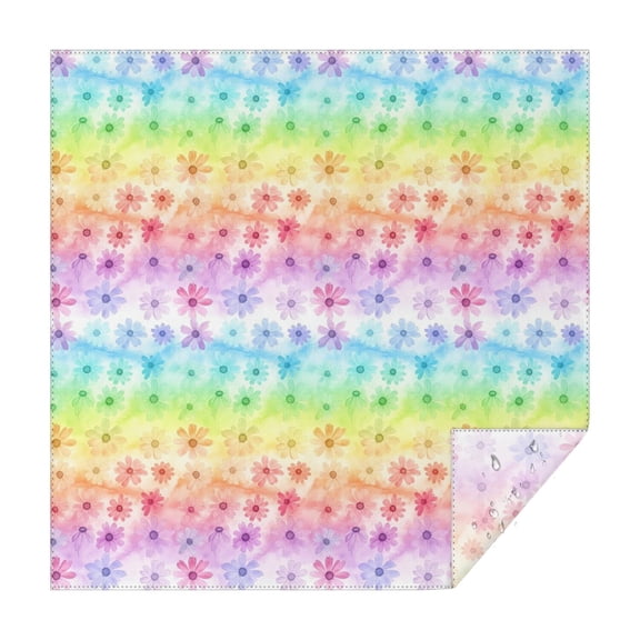 Pioneer Flower Floral Print Pattern Square Tablecloth, Waterproof Wipeable Spillproof Washable Table Cover for Home Kitchen Party Decor, 42"x42"