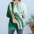 thumbnail image 6 of Women's Graphic Tee Shirt 3/4 Length Sleeve Plus Size Printed Summer Fall Tops Casual Crew Neck Tshirts (L, Green), 6 of 7