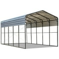 thumbnail image 6 of Erommy 14x25 FT RV Metal Carport, Heavy Duty Car-Shelter with Galvanized Roof and Powder-Coated Frame for RV, 2 Cars and Boat, 6 of 8