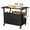Black, variant on Yacona Outdoor Grill Cart with Storage Cabinet, Movable Outdoor Kitchen Island with Brake Wheels, Grill Table for Kitchen Prep