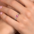 thumbnail image 4 of Gem Stone King 10K Two Tone Gold Pink Mystic Topaz and Lab Grown Diamond Engagement Ring for Women | 1.81 Cttw | Round 6MM | Gemstone November Birthstone | Size 6, 4 of 6