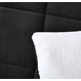 thumbnail image 3 of Chezmoi Collection Ultra-Soft Micromink Sherpa Queen Size Comforter Set with 2 Pillow Shams, Reversible Plush Bedding Comforter 3-Piece, Black, 3 of 3