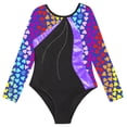 thumbnail image 5 of Alvivi Kids Girls Gymnastics Ice Skating Dance Unitard Leotard Bodysuit with Shorts Hair Band Set Purple 8, 5 of 7