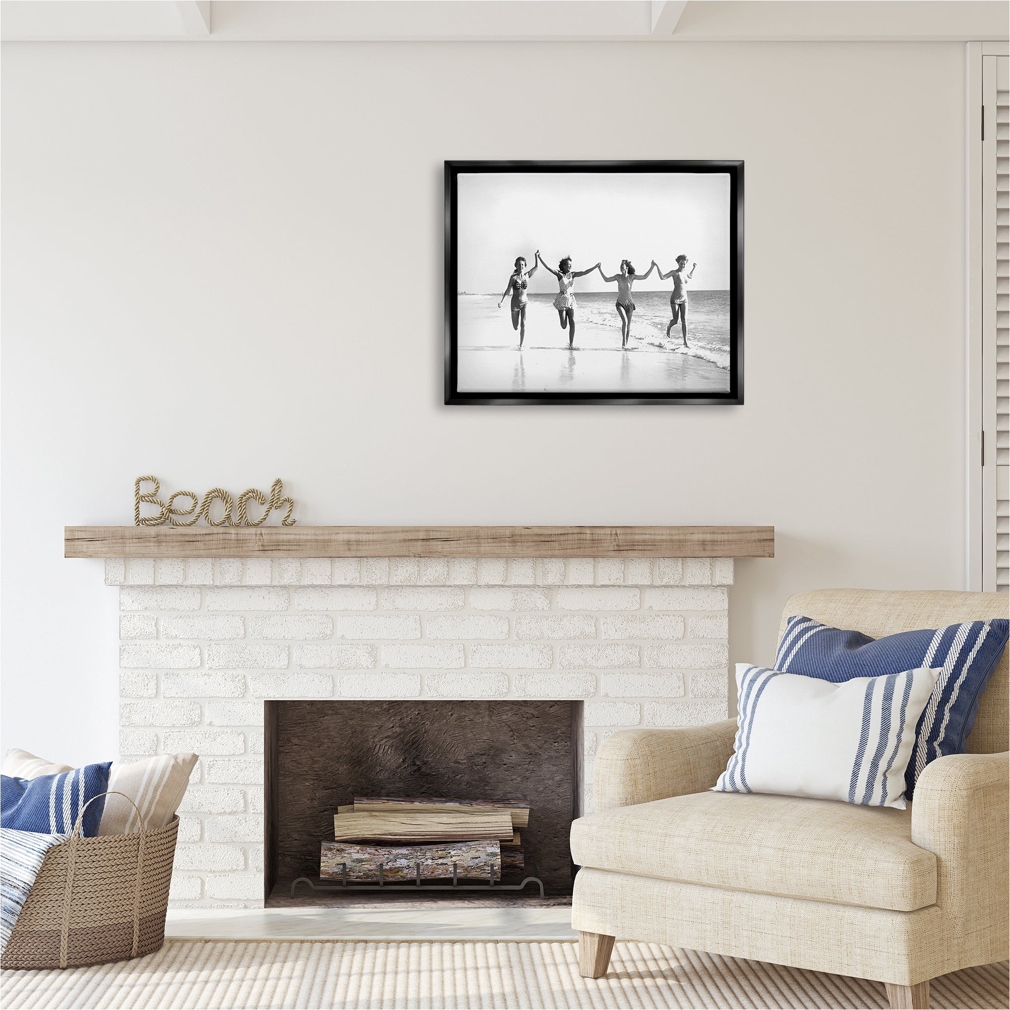 Stupell Industries Vintage Summer Joy Nature Photography Black Floater Framed Canvas Art Print Wall Art, 31 x 25