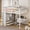 Walnut, variant on Harper & Bright Designs Full Size Loft Bed with Wardrobe and Desk, Wood Full High Loft Bed with Storage Drawers and Shelves for Dorm Apartment Bedroom, White