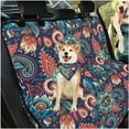 thumbnail image 3 of Pzuqiu Paisley Boho Floral Dog Car Seat Cover Backseat Heavy Duty Dog Hammock with Adjustable Dogs Bandanas Car Trash Bag Universal Fit Most Sedan Truck SUV, 3 of 6