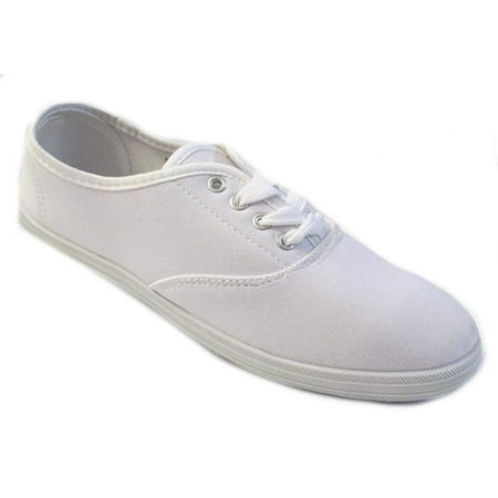 

Shoes 18 Womens Canvas Shoes Lace up Sneakers 18 Colors Available 5 BM US White 324
