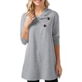 thumbnail image 1 of Camiseta informal de manga larga con botones para mujer - Tejido transpirable - S-XXL, 1 of 6