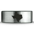 thumbnail image 2 of Tungsten Texas The Lone Star State Band Ring 8mm Men Women Comfort Fit Brushed Gray Flat Cut Black Polished, 2 of 4