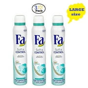 Economy size 200ml/6.7 ounces (3 Packs) Fa 48h Deodorant Spray Soft & Control for Men & Women