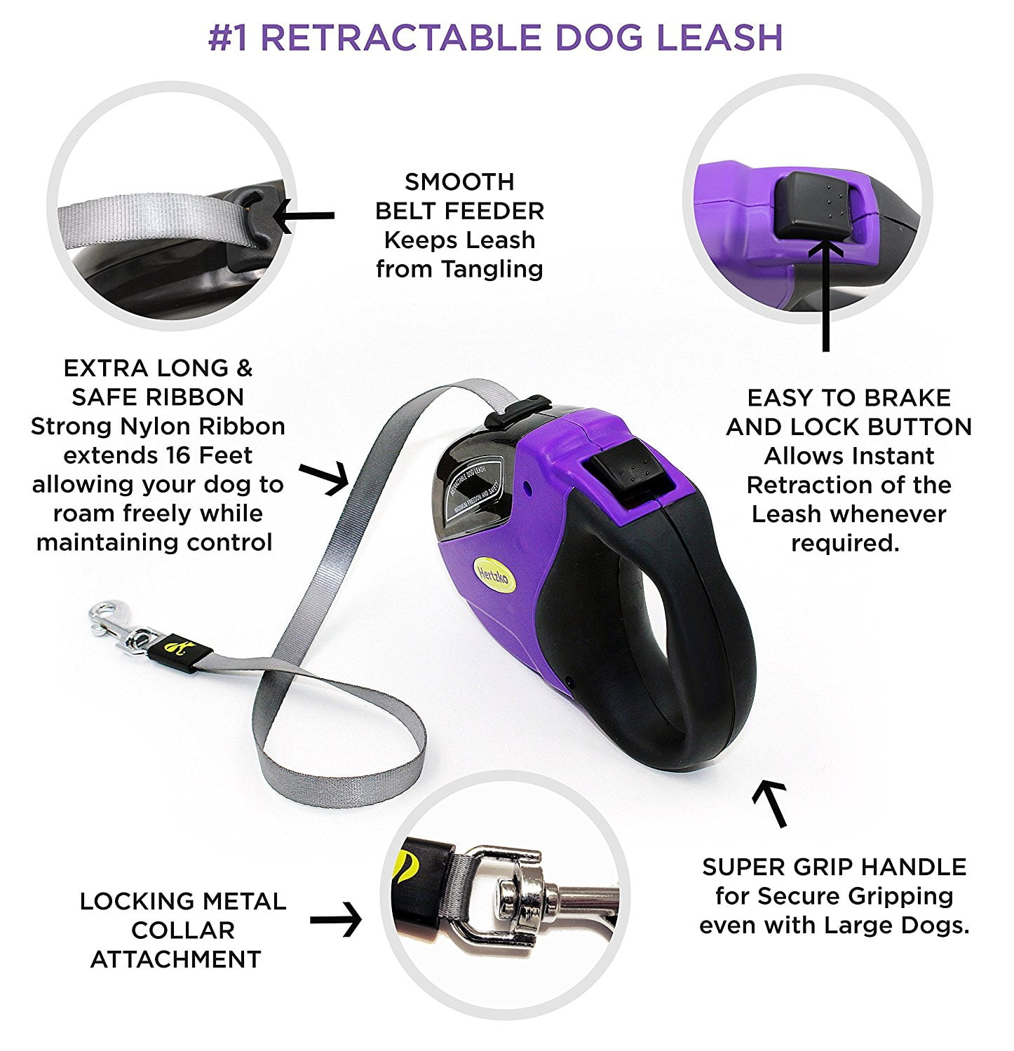 hertzko heavy duty retractable dog leash