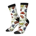 thumbnail image 2 of Uemuo Multicolored Butterflies Pattern Women's Crew Socks, Soft Durable Breathable Moisture-Wicking with Odor Control Cotton socks, 2 of 9