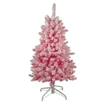 Northlight 4' Prelit Artificial Christmas Tree Slim Flocked Pine - Clear Lights