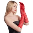 thumbnail image 1 of Glisme Winter Gloves Women Black Short Lace Lace Breathable Riding Sunscreen Wedding Gloves Red, 1 of 3