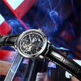 thumbnail image 3 of JINLERY Skeleton Automatic Self-Winding Mechanical Men Tourbillon Wrist Watch Business Stainless Steel Leather Sapphire Crystal Waterproof Clock Luminous, 3 of 9
