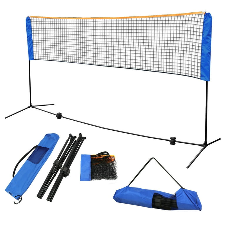 ZENSTYLE 10 Ft Long 5 Ft High Portable Badminton Net Beach Volleyball  Tennis Competition Sports Training Net Set w/Poles, Stand & Carrying  Bag,Height