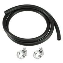 Fuel Line Hose 5mm ID 10mm OD 3.3ft Oil Line Fuel Pipe Rubber Water Hose Black, 2 Clamps