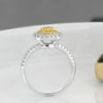 thumbnail image 5 of Square Cut Pear Cut Women's Yellow AAA CZ 925 Silver Wedding Party Ring Size 4-9, 5 of 6