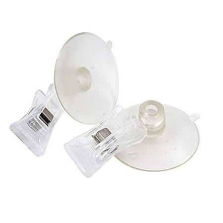 

opvise 2 Pcs Clear Plastic Wall Suction Cup Clips Clamps Strong Sucker Clip Clamp A