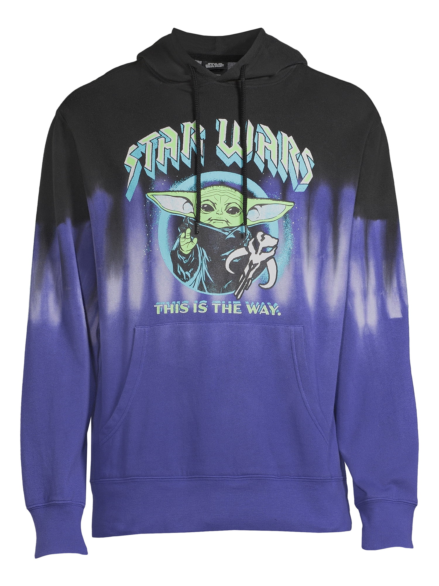 Star Light Sleeves, Washed Graphic Men\'s Pullover Hoodie Up with Long S-3X Wars It Sizes Child