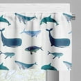 thumbnail image 5 of Ambesonne Whale Valance & Curtain, Swimming Marine Animals, 55"x24", Teal Dark Blue White, 5 of 6