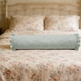 thumbnail image 4 of Kumdkd Striped Bolster Pillow with Ruffled Edges 8x36in, Cylindrical Neck Roll Pillow for Bed & Sofa, Soft Lumbar Support Pillow for Sleeping and Relaxing, Tan Decor Pillow, 4 of 4